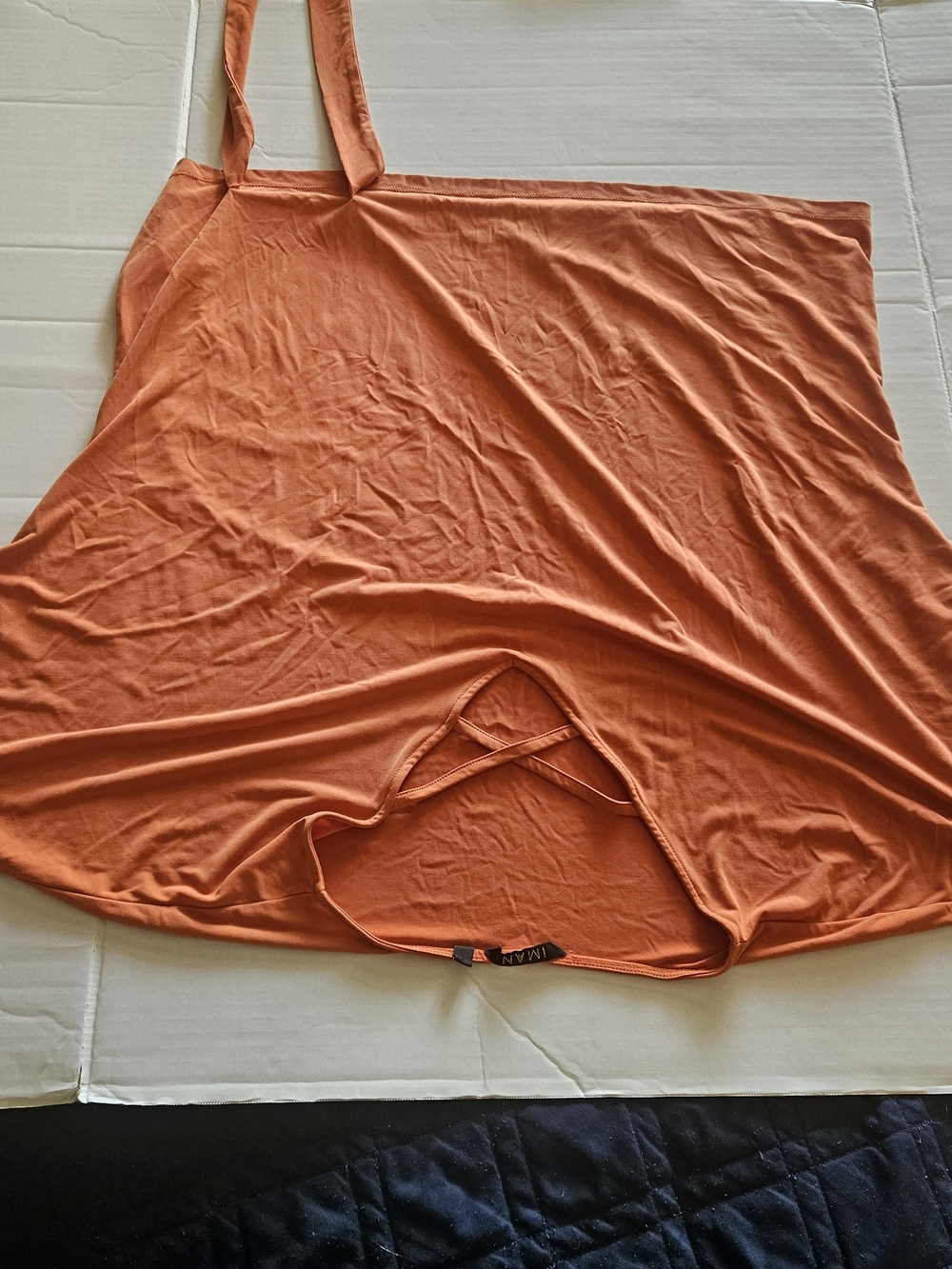 IMAN Orange Sleeveless Knit Tank Top